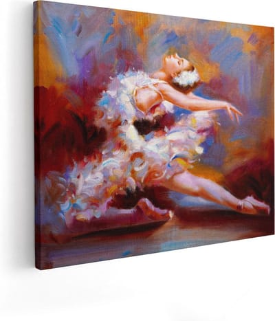 Artaza Canvas Schilderij Danseres - 50x40 cm - Wanddecoratie Ballet - Muurdecoratie Vrouw - Schilderijen Op Canvas Woonkamer