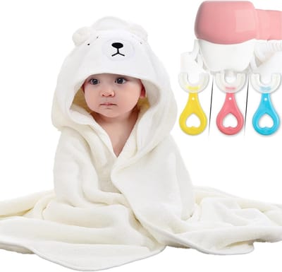 ZEYNOMAX- Handdoek Set - 2 Handdoeken met Capuchon - Babyhanddoek - Extra Zacht - Super Absorberend - Ademend en Sneldrogend