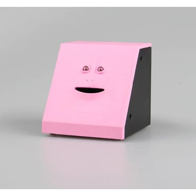Nieuwigheid Gezicht Spaarpot Munt Eet Spaarpot Kinderen Geld Sparen Collectie Spaarvarken Geld Munt Spaarpot voor Kinderen Speelgoed Cadeau pink
