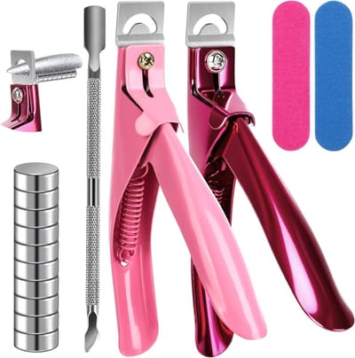 Professionele Nagelknippers Set met 10 Magneten - RVS Nagelsnijder voor Kunstnagels, Acrylnagels en Gelnagels