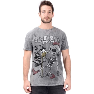 Outer Vision T-shirt - Alter Ego Punk Beer Man's T-Shirt Rex - S tot XXL - voor Mannen - grijs