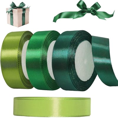 Kraft Geschenkribbon 20mm - Satijnen Groene Ribbons voor Perfecte Verpakking en Decoratie - Donkergroen en Olijfgroen