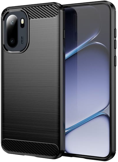 Geborsteld TPU Hoesje Geschikt voor OnePlus 15R - Beschermhoes - Back Cover - Case Flexibel TPU - Stijlvol Carbon - Dun - Zwart