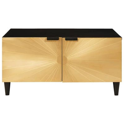 vidaXL - Salontafel - Zwart - en - Goud - 80 - x - 50 - x - 40 - cm - Bewerkt - hout