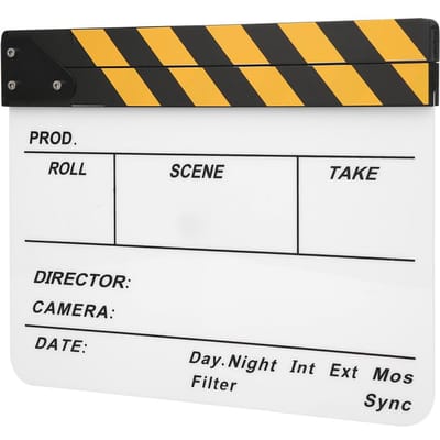 30x25CM Film Klapperbord Acryl Klapstok Fotografie Requisieten Regisseursbord Gereedschap(Kleurrijk gestreept
