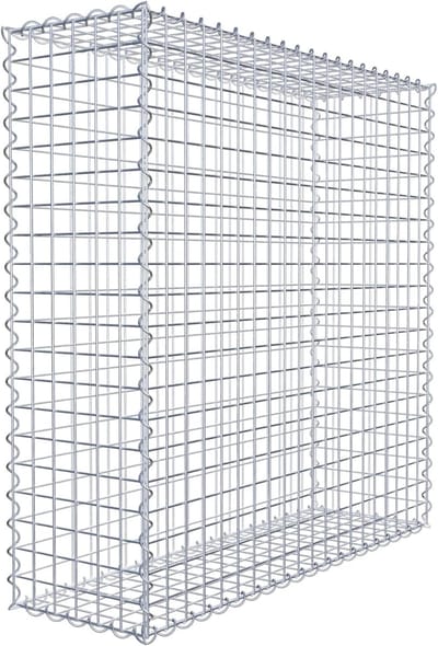 Robuuste draadmanden - Steenkorven tuindecoratie - Individueel tuinontwerp - Galvanisch verzinkt - 100 x 100 x 30 cm - Zilverkleurig