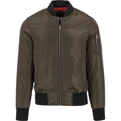 Urban Classics - 2-Tone Bomber jacket - L - Rood/Zwart