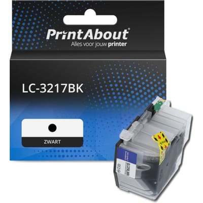 PrintAbout huismerk Inktcartridge LC-3217BK Zwart Hoge capaciteit Geschikt voor Brother