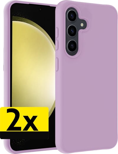 Hoesje - 2 Stuks - Geschikt voor Samsung Galaxy S23 FE - Sterk & Shockproof - Case Siliconen - Back Cover - Telefoon Hoes - Telefoonhoesjes - Lila