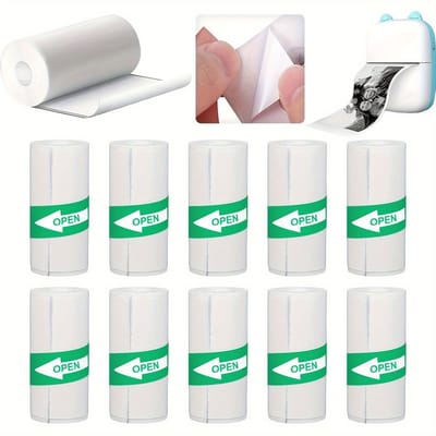 Printpapier voor kindercamera's - Speciaal thermisch printpapier - Geschikt voor instantcamera's - Papierrollen - 57x25mm - BPA-vrij - 10 rollen - thermisch printpapier voor kindercamera's, instant camerapapierrollen, 57x25mm, milieuvriendelijk