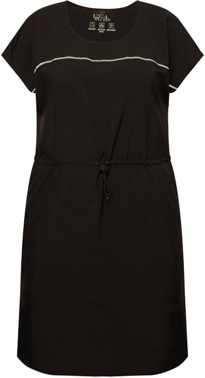 Ulla Popken - Dames - Outdoor-jurk sneldrogend ronde hals mouwloos - Zwart - Maat 42+