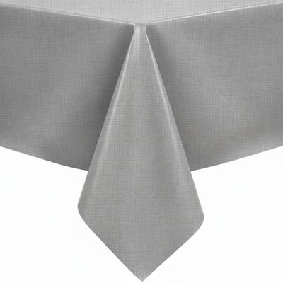 Protecttable - Tafelzeil Linnenlook Grijs 140x50cm - Tafelkleed Afwasbaar - Kunststof