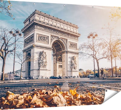 Gards Tuinposter Arc de Triomphe in Parijs tijdens de Herfst - 160x120 cm - Tuindoek - Tuindecoratie - Wanddecoratie buiten - Tuinschilderij