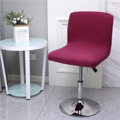 Effen Kleur Barkrukhoes Voor Bar Lage Rug Korte Stretch Zitting Hoes Voor Eetkamer Spandex Zachte Stoffen Woondecoratie Stoelhoezen 1 Piece