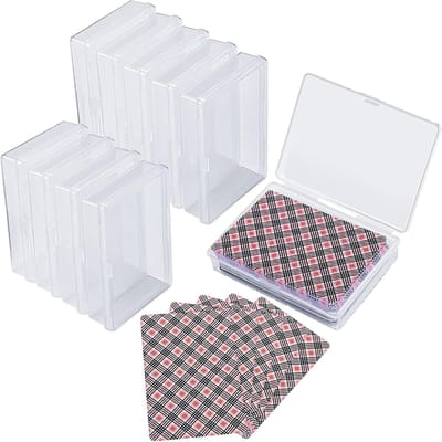 Speelkaartenbox met Deksel - 16 Stuks, Transparante Kunststof Opbergdoos voor Kaarten en Sieraden