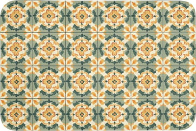 Badmat 90x60 cm - Antislip - Keramiek - Verweerd - Kleurrijk - Badmatten voor badkamer - Badkamermat - Douchemat - Badkamer mat