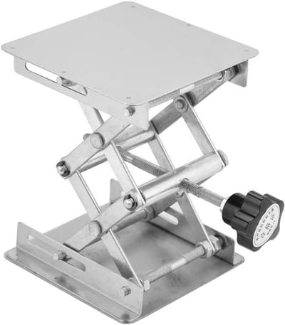 Laboratorium Hefplatform - Schaarrek Lift - Experimenten Uitvoeren - Roestvrij Staal - 100x100 mm - Zilver
