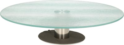 Excellent Houseware glazen taartplateau - draaibaar - Dia 30 cm x H4 cm - rvs voet