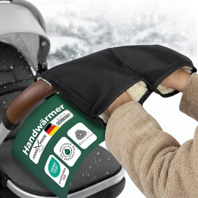 Novaliv Handwarmer voor Kinderwagen - waterafstotende polyamide buitenlaag, zuivere wollen binnenlaag - warme handwarmer zonder elektriciteit tegen koude handen voor ouders, kinderwagens en buggy's in de winter.