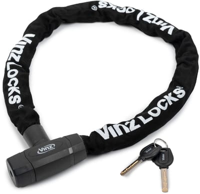 VINZ Olympus Kettingslot / Fietsslot met Vaste Kop 8mm - 90cm