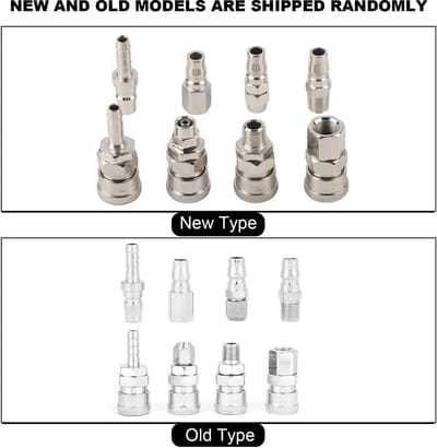 Dailygoods- Pneumatische Aansluitingen 8 Stuks - Snelaansluitingen - Zinklegering - 1/4 Inch - Luchtcompressor - Eenvoudig te Verbinden - Luchtconnector