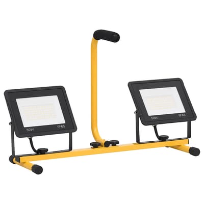 vidaXL Spotlight met handvat LED 2x50 W warmwit