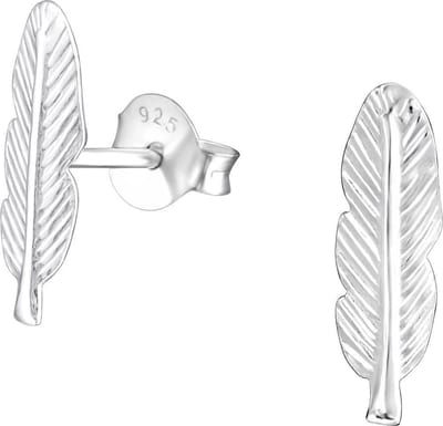 zilver oorsteker veertje | feather earings | Sterling 925 Silver | zilveren oorbellen dames