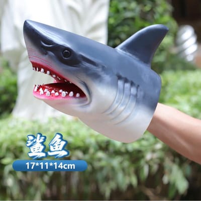 Marionnettes à main Modèle de tête de dinosaure Jouet T-Rex Dino Jurassique Requin Tigre Parc Poupées Mondes de dinosaures Jouet en peluche douce pour garçons Cadeaux pour enfants