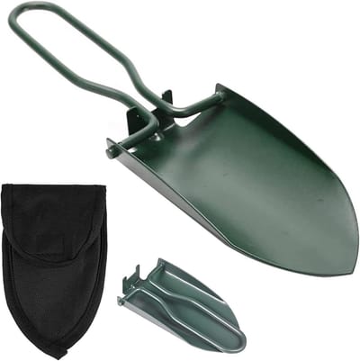 Mini Handshovel voor Overleving, Tuinieren en Hiking - Inclusief Opbergtas voor Graven, Drainage en Onkruidverwijdering