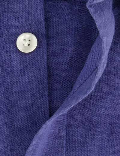Slim Fit John Miller overhemd blauw linnen