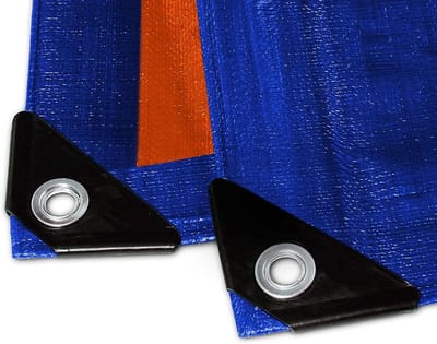 Multifunctioneel Dekzeil - Beschermend Zeil - Camping en Tuin - Waterdicht Scheurbestendig - 4 x 6 Meter - Blauw-Oranje
