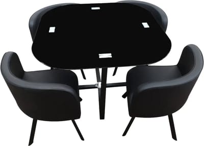 tafelset cannes- zwart- tafel + 4 stoelen