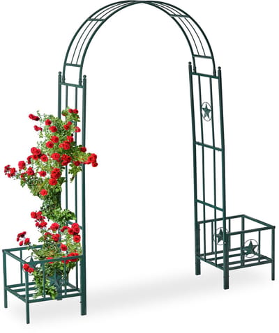 pergola met plantenbak - weerbestendig - metaal - 226 x 204 x 45 cm - klimplanten