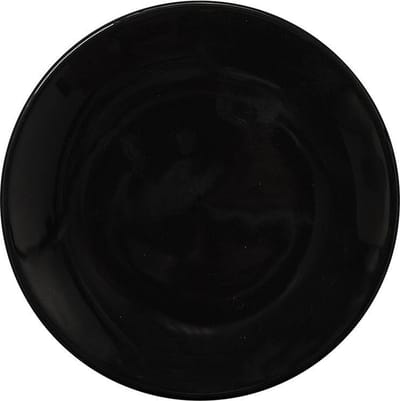 Dutch Rose Zwart/Wit Bord Uni - Ø20cm - Zwart