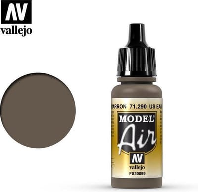 Vallejo Hobbyverf Acrylverf - 71290 Model Air US Earth Brown -Acryl Verf flesje - 17 ml