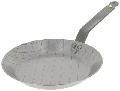 de Buyer Mineral B Steakpan 24 cm – Plaatstalen Grillpan – Natuurlijk Anti-aanbakeffect – Geschikt voor Inductie – PFAS-vrij
