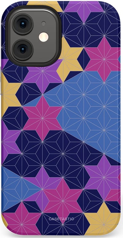 Casetastic Hoesje Geschikt voor Apple iPhone 12 Mini - Stijlvolle Beschermende Duo-layer Case - Sterrenlijn
