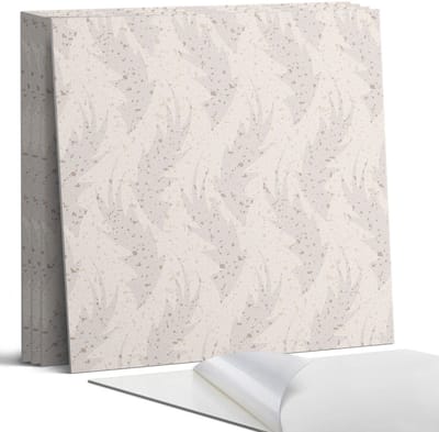 Coloray Wandpanelen Zelfklevend - Bladpatroon op de achtergrond Zelfklevende Wandpanelen - 50 cm x 50 cm - Beige Wandpaneel PVC - 4 stuks - Texturen Wandpanelen Zelfklevend - Wandpanelen Keuken - Wandpaneel Badkamer