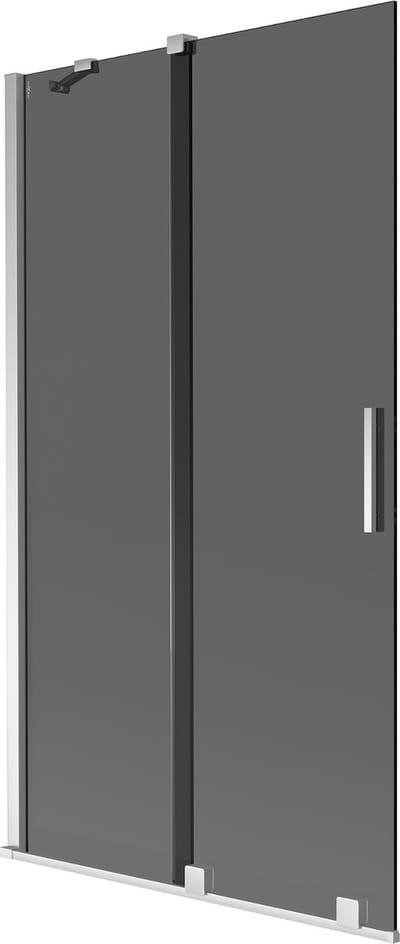 Mexen Velar badwand 2-delig schuifbaar 100 x 150 , grafiet, chroom - 896-100-000-41-01