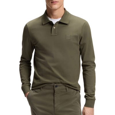 BOSS Passerby Polo Groen - Maat XXL - Heren - Longsleeve polo