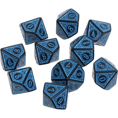 10 stuks 10-zijdige polyhedrische acryl tafelspel dobbelstenen D10 dobbelstenen voor wiskundige dobbelspellen Acryl dobbelstenen kit voor feest NIEUW