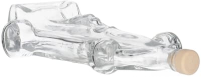 Glazen Fles 'Raceauto' - 200 ml - Decoratieve Flessen, Glazen Flesjes Met Dop - Vorm: Raceauto Glas - Transparante Fles - Glas - 1 Stuk