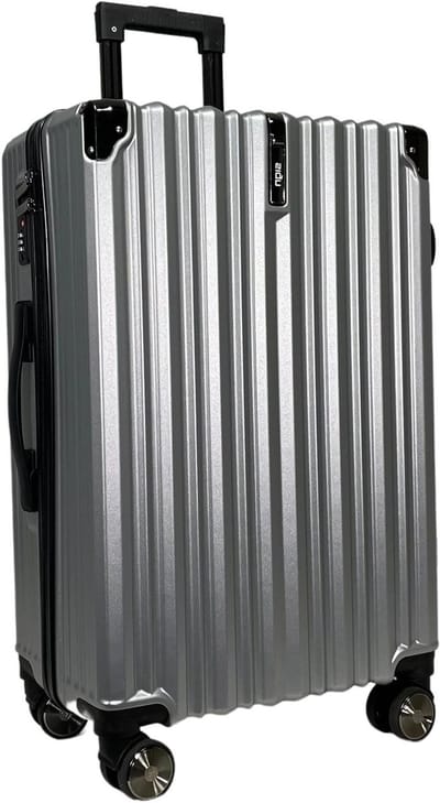 Reiskoffer Hardcase - Bagage Koffer - Stijlvol Reizen - 4 Dubbele Wielen - Medium 67cm - Zilver