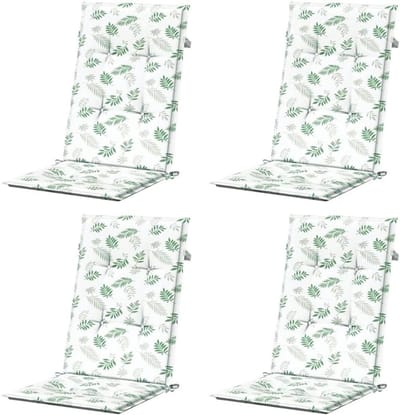 Stoelkussens Hoge Rug - Buitenmeubilair Kussens - Comfortabel Zitten - Waterbestendige Stof - 4 Stuks - Bladmodel