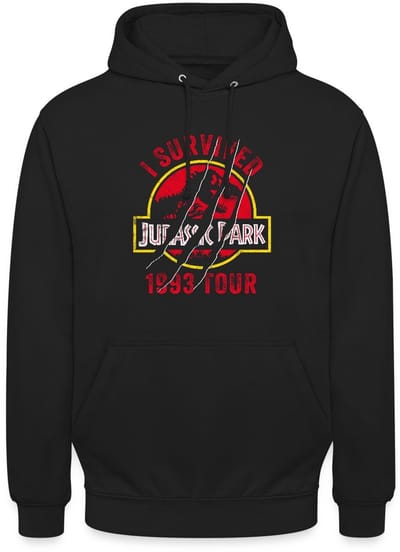 Jurassic Park Bekrast Logo I Survived 1993 Tour Hoodie Unisex