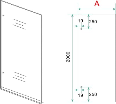 Wiesbaden Less inloopdouche 500 x 2000 x 8 mm nano helder glas/geborsteld staal