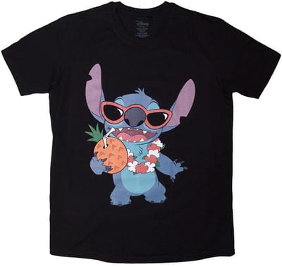 Disney - Stitch Pineapple Heren T-shirt - S - Zwart