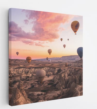 Saammp Canvas Schilderij - Cappadocia - Natuur - Landen - 20x20 - Foto op canvas - Wanddecoratie - Muurdecoratie Woonkamer - Slaapkamer decoratie - Canvas Print