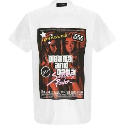Dsquared2 Deana En Dana Grafisch Wit T-shirt