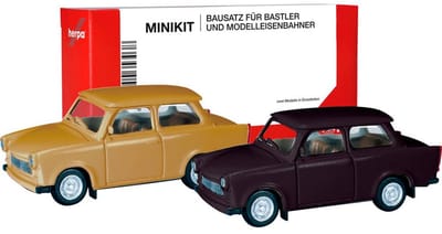 Herpa 013901-002 H0 Auto Trabant 601 limousine, samtocker en rallyzwart